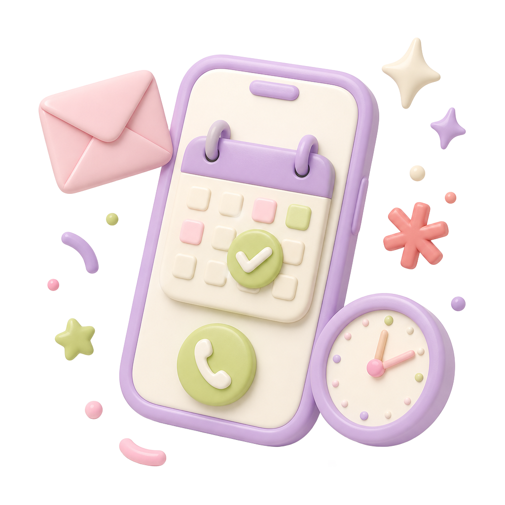 Illustration: book a call, calendar and phone